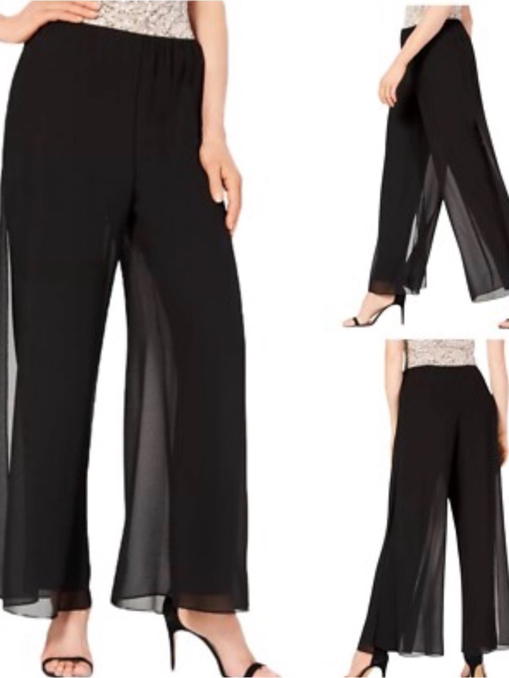 Adrianna Papell Black Wide-Leg Dress Pants Feminine and Sexy size 20